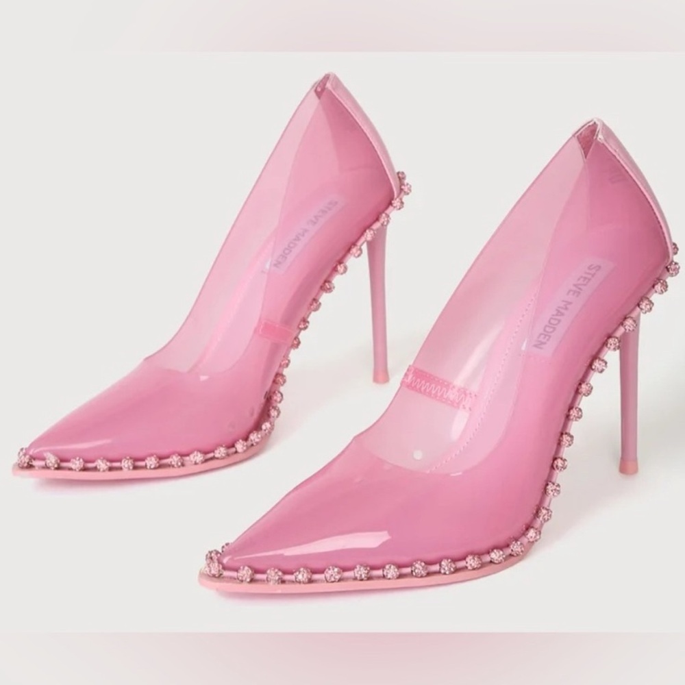 Steve Madden Dusty Pink Vyper Rhinestone Heels